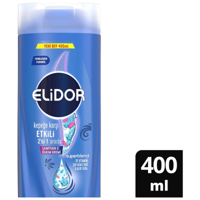 Superblend Şampuan ve Bakım Kremi Kepeğe Karşı Etkili 2'si 1 Arada B3 Vitamini Çay Ağacı Yağı Aloe Vera 400 ml