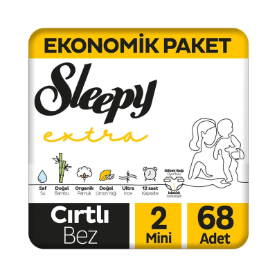 Extra Günlük Aktivite Ekonomik Paket Bebek Bezi 2 Numara Mini 68 Adet