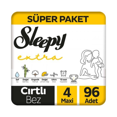 Extra Günlük Aktivite Süper Paket Bebek Bezi 4 Numara Maxi 96 Adet