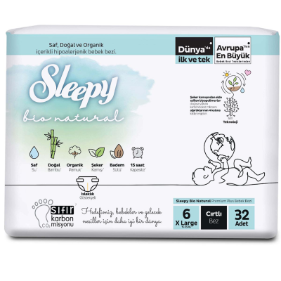 Bio Natural Ekonomik Paket Bebek Bezi 6 Numara Xlarge 32 Adet