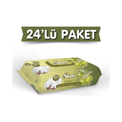 Doğal Zeytinyağlı ve Pamuklu Islak Bebek Havlusu 24x90