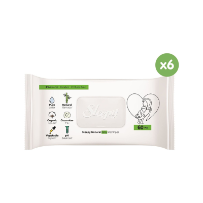 Natural Yenidoğan Islak Bebek Bakım Havlusu 6x60 (360 Yaprak)