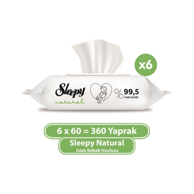 Natural Yenidoğan Islak Bebek Bakım Havlusu 6x60 (360 Yaprak)