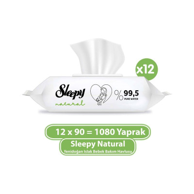 Natural Yenidoğan Islak Bebek Bakım Havlusu 12X90 (1080 Yaprak)
